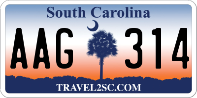 SC license plate AAG314