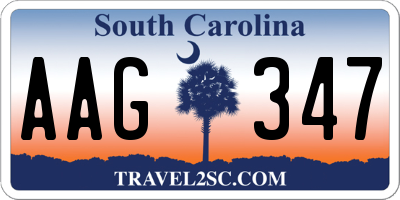 SC license plate AAG347
