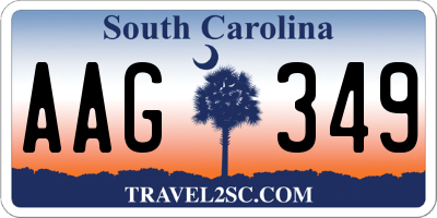 SC license plate AAG349