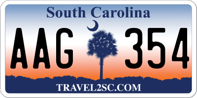 SC license plate AAG354