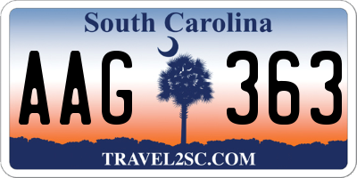 SC license plate AAG363