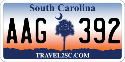 SC license plate AAG392