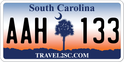 SC license plate AAH133