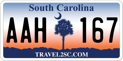SC license plate AAH167