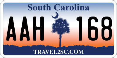 SC license plate AAH168