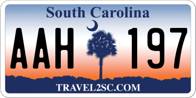 SC license plate AAH197