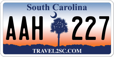 SC license plate AAH227