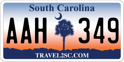 SC license plate AAH349