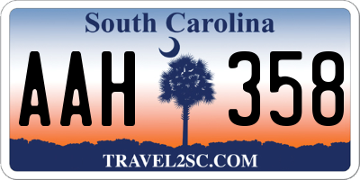 SC license plate AAH358