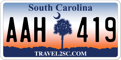 SC license plate AAH419
