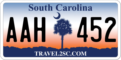 SC license plate AAH452