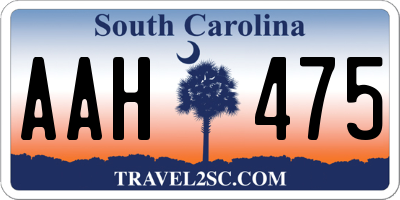 SC license plate AAH475