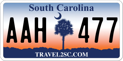 SC license plate AAH477