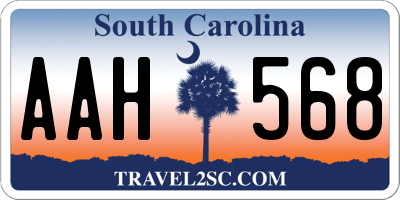 SC license plate AAH568