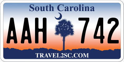 SC license plate AAH742
