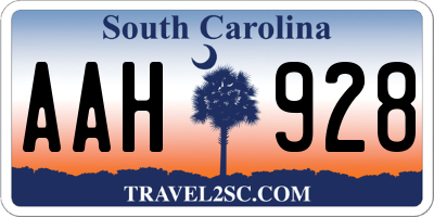 SC license plate AAH928