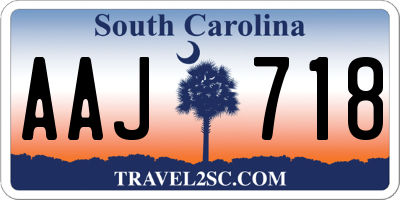 SC license plate AAJ718