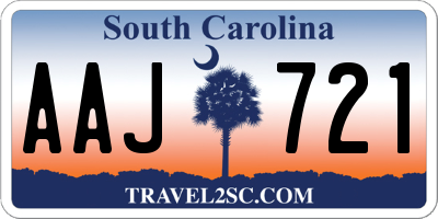 SC license plate AAJ721