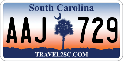 SC license plate AAJ729