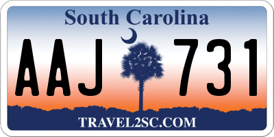 SC license plate AAJ731