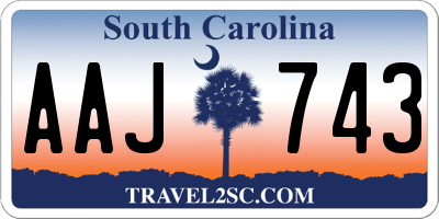 SC license plate AAJ743