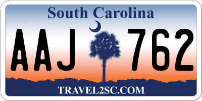SC license plate AAJ762