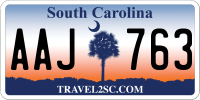SC license plate AAJ763