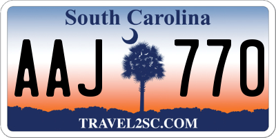 SC license plate AAJ770