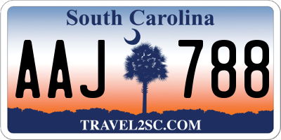 SC license plate AAJ788