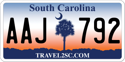 SC license plate AAJ792