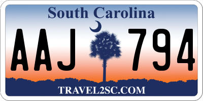 SC license plate AAJ794
