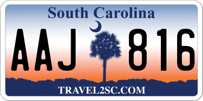 SC license plate AAJ816