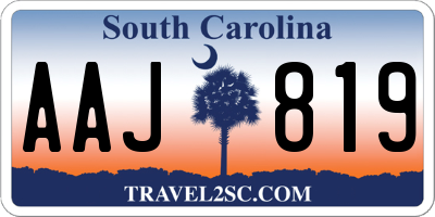 SC license plate AAJ819