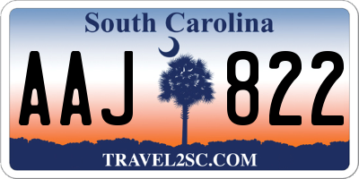 SC license plate AAJ822