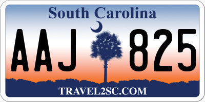 SC license plate AAJ825