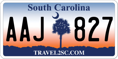 SC license plate AAJ827