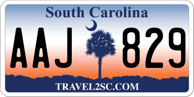 SC license plate AAJ829
