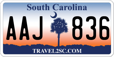 SC license plate AAJ836