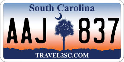 SC license plate AAJ837