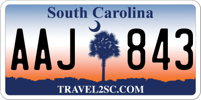SC license plate AAJ843