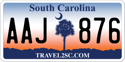 SC license plate AAJ876