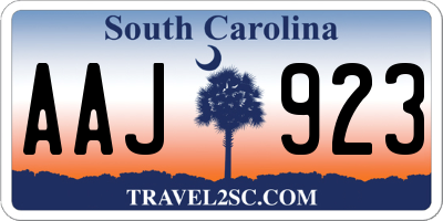 SC license plate AAJ923