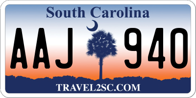 SC license plate AAJ940