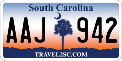 SC license plate AAJ942