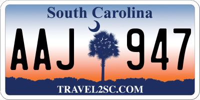 SC license plate AAJ947