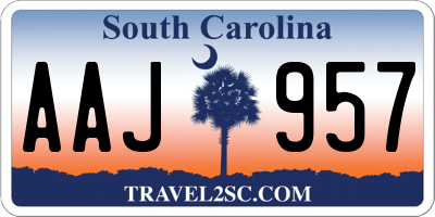 SC license plate AAJ957