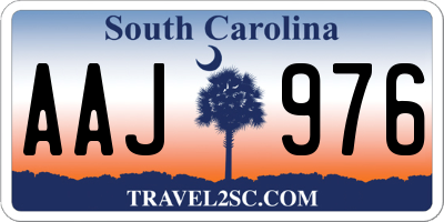 SC license plate AAJ976