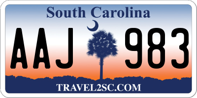 SC license plate AAJ983