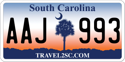 SC license plate AAJ993