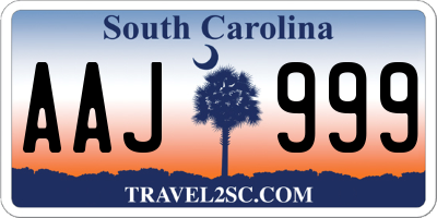 SC license plate AAJ999
